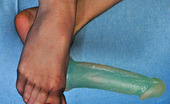 Nylon Feet Line 563438 Frances Cutie Sliding Hands Under Hose Waistband To Reveal Sensitivity Of Her Pink Nylon Feet Line
