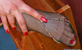 Nylon Feet Line 563478 Laura Sweltering Brunette In Black Nylon Pantyhose Pleasing Her Succulent Pussy Nylon Feet Line
