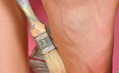 Nylon Feet Line 563501 Julia Blonde Cutie In Barely Visible Hose Can’T Simply Wait To Stroke Her Pink Nylon Feet Line
