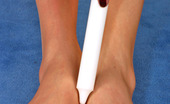 Nylon Feet Line 563515 Edna Hottie Aching To Stuff Candle Into Her Pink Without Putting Off Her Tights Nylon Feet Line
