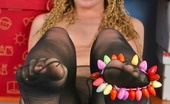 Nylon Feet Line 563542 Essie Pig-Tailed Babe Can Set Any Male On Fire While Teasing With Her Lacy Tights Nylon Feet Line
