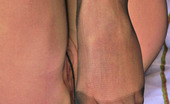 Nylon Feet Line 563579 Irene Irresistibly Sexy Blonde Gal Teasing With Her Black Nylon Pantyhose On Sofa Nylon Feet Line
