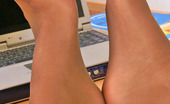 Nylon Feet Line 563596 Barbara Steaming Hot Schoolgirl Pampering Her Legs In Sexy Sheer-To-Waist Pantyhose Nylon Feet Line

