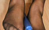 Nylon Feet Line 563699 Mathilda Nylon-Addicted Chick Eating Her Feet Encased In Black Control Top Tights Nylon Feet Line
