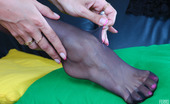 Nylon Feet Line 563792 Margo Dazzling Babe Gives A Glimpse Of Her Lovely Pedicured Feet Thru Black Hose Nylon Feet Line
