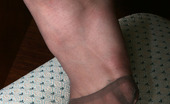 Nylon Feet Line 563818 Lana Blondie Savors The Scent Of Her Feet Encased In Reinforced Toe Pantyhose Nylon Feet Line
