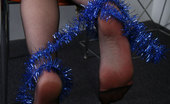 Nylon Feet Line 563969 Linda Slim-Legged Gal Wears Reinforced Toe Hose While Showing Off Her Lovely Feet Nylon Feet Line
