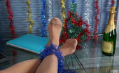 Nylon Feet Line 563974 Marusya Frisky Babe Gets Ready For The New Year’S Eve Playing With Her Nyloned Feet Nylon Feet Line
