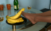 Nylon Feet Line 563981 Belinda Doll-Faced Cutie Touches A Banana With Her Eager Feet Clad In Sheer Nylon Nylon Feet Line
