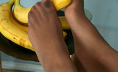 Nylon Feet Line 563981 Belinda Doll-Faced Cutie Touches A Banana With Her Eager Feet Clad In Sheer Nylon Nylon Feet Line
