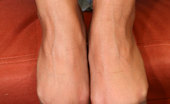 Nylon Feet Line 563995 Sandra Slim-Legged Hottie Takes Off High Heels And Plays With Her Nylon Clad Feet Nylon Feet Line
