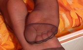 Nylon Feet Line 563998 Vera Stunning Babe In Reinforced Toe Pantyhose Parading Her Sexy Nylon Clad Feet Nylon Feet Line
