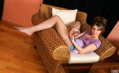 Nylon Feet Line 564006 Julia Funky Hottie Lets Her Soft Pantyhose Clad Feet Toy With Colored Bracelets Nylon Feet Line

