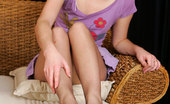 Nylon Feet Line Julia Funky Hottie Lets Her Soft Pantyhose Clad Feet Toy With Colored Bracelets Nylon Feet Line
