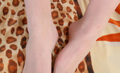 Nylon Feet Line 564015 Felicia Footsie Teaser Takes Off Her Sandals And Toys Her Nyloned Feet With Pearls Nylon Feet Line
