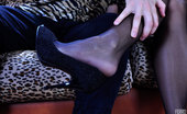 Nylon Feet Line 564024 Barbara & Rolf Slim-Legged Cutie Gives Her Branded Nylon Footjob Getting Cum-Glazed Feet Nylon Feet Line
