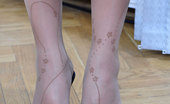 Nylon Feet Line 564031 Dora Blonde Teaser In Patterned Hose And High Heels Licks And Shows Off Her Feet Nylon Feet Line
