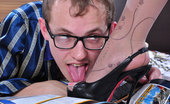 Nylon Feet Line 564090 Jennie & Morris Sexy Lady Rubs Her Nyloned Feet Against The Face Of A Nerdy Guy As Foreplay Nylon Feet Line
