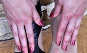 Nylon Feet Line 564107 Katharine Hairy Girl Plays With Her Nyloned Feet Showing Her Soles And Toes Close-Up Nylon Feet Line
