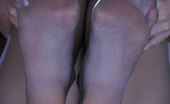 Nylon Feet Line 564122 Odette Adorable Girl Slides Out Of Her Hot Pumps Showing Her Nyloned Feet Close-Up Nylon Feet Line
