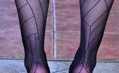 Nylon Feet Line 564171 Frances Hairy Girl Playfully Exposes Her Pedicured Feet In Black Fashion Pantyhose Nylon Feet Line
