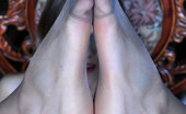 Nylon Feet Line 564182 Bessy Lovely Babe Takes Off Her Mules To Show Off And Suck Her Own Nyloned Toes Nylon Feet Line
