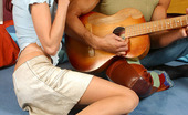 Pantyhose Line Arabella & Dmitriy Brawny Guy Putting Aside His Guitar And Playing With Pantyhose Clad Pussy Pantyhose Line
