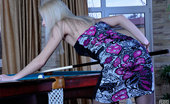 Pantyhose Line 565476 Esther & Horace Platinum Blonde In Black Control Top Pantyhose Screwing On A Billiard Table Pantyhose Line
