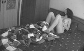 Voyeur Realm 569656 Nude Brunette Masturbating On The Bed Voyeur Realm
