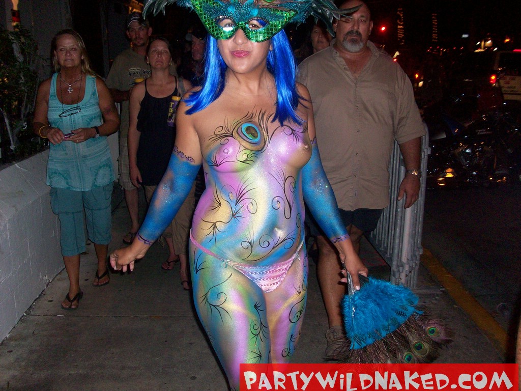 Party Wild Naked 516784 Wild Women Wearing Only Body Paint At Fantasy Fest ...